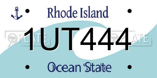 1UT444 Rhode Island License Plate