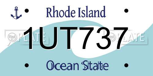 1UT737 Rhode Island License Plate