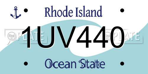 1UV440 Rhode Island License Plate