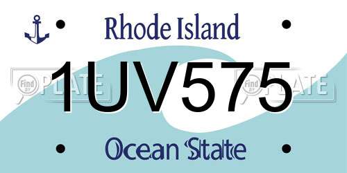 1UV575 Rhode Island License Plate