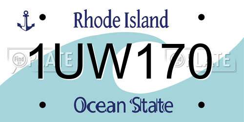 1UW170 Rhode Island License Plate