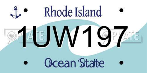 1UW197 Rhode Island License Plate