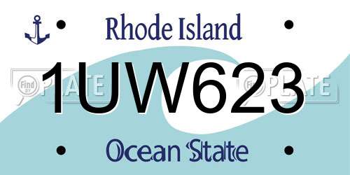 1UW623 Rhode Island License Plate