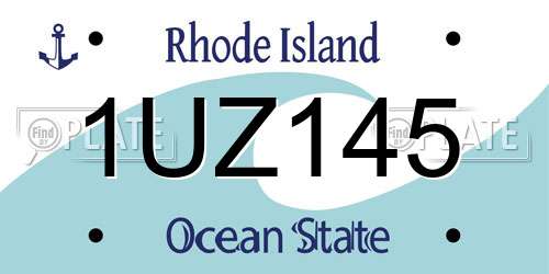 1UZ145 Rhode Island License Plate