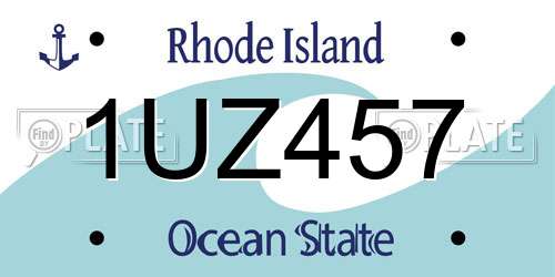1UZ457 Rhode Island License Plate