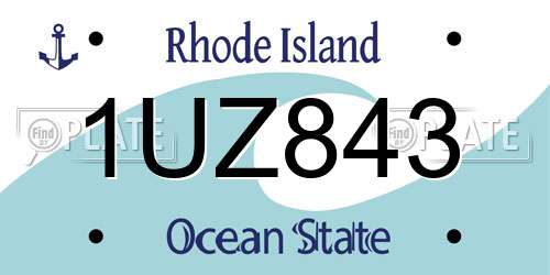 1UZ843 Rhode Island License Plate