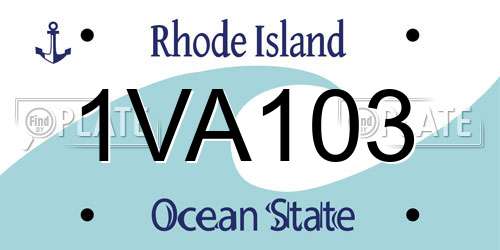 1VA103 Rhode Island License Plate