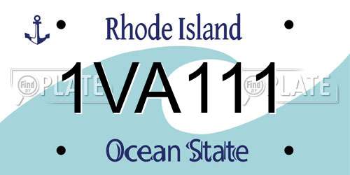 1VA111 Rhode Island License Plate