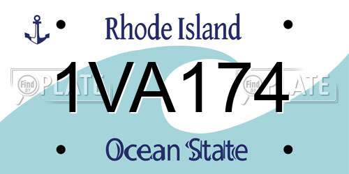 1VA174 Rhode Island License Plate