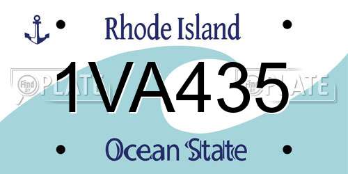 1VA435 Rhode Island License Plate