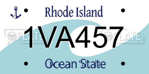 1VA457 Rhode Island License Plate