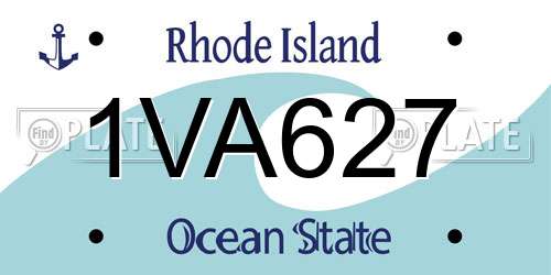 1VA627 Rhode Island License Plate