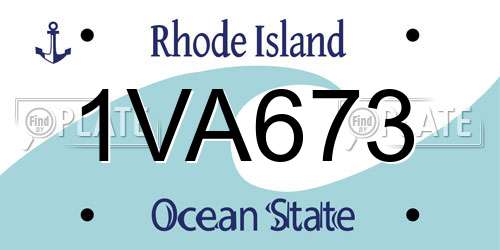 1VA673 Rhode Island License Plate