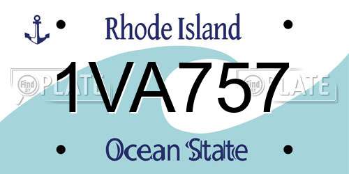 1VA757 Rhode Island License Plate