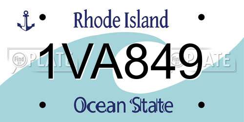 1VA849 Rhode Island License Plate