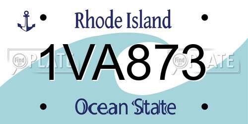 1VA873 Rhode Island License Plate