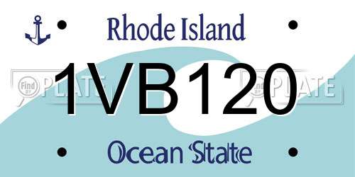 1VB120 Rhode Island License Plate