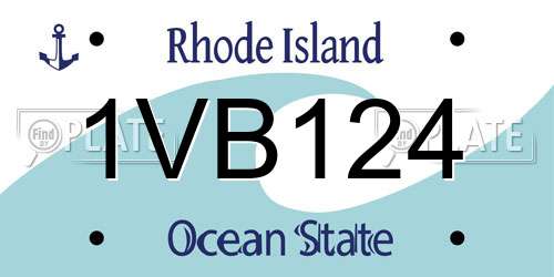 1VB124 Rhode Island License Plate