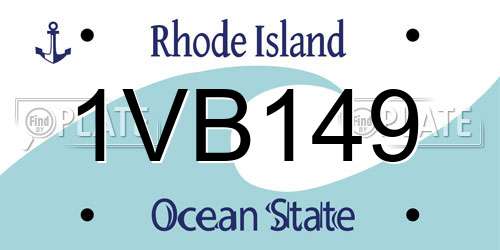 1VB149 Rhode Island License Plate