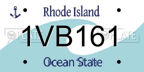 1VB161 Rhode Island License Plate