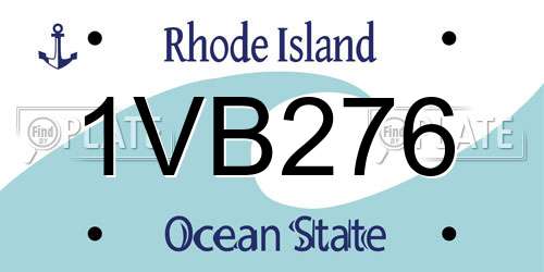 1VB276 Rhode Island License Plate