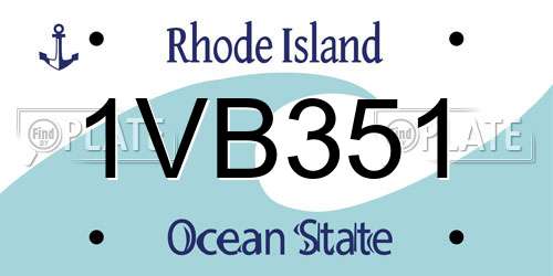 1VB351 Rhode Island License Plate
