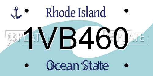 1VB460 Rhode Island License Plate