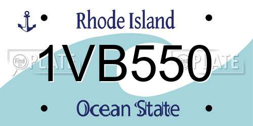 1VB550 Rhode Island License Plate
