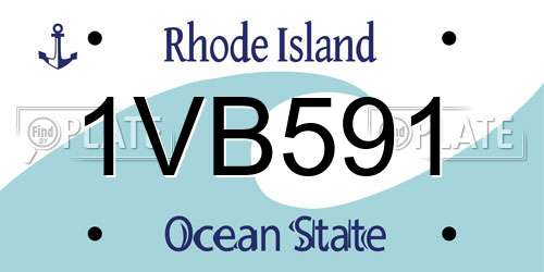 1VB591 Rhode Island License Plate