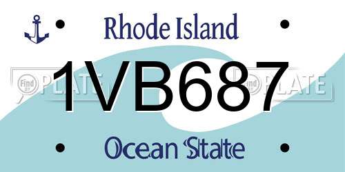 1VB687 Rhode Island License Plate