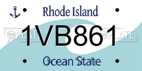 1VB861 Rhode Island License Plate