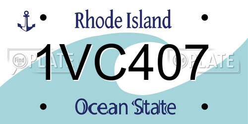1VC407 Rhode Island License Plate