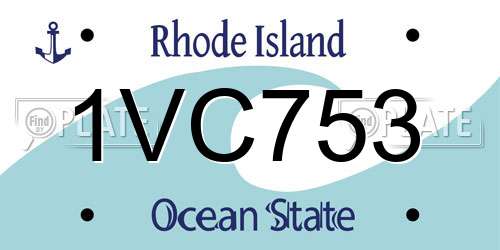 1VC753 Rhode Island License Plate