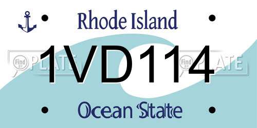 1VD114 Rhode Island License Plate