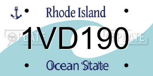 1VD190 Rhode Island License Plate