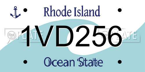 1VD256 Rhode Island License Plate