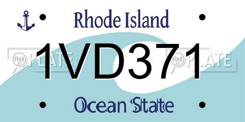 1VD371 Rhode Island License Plate