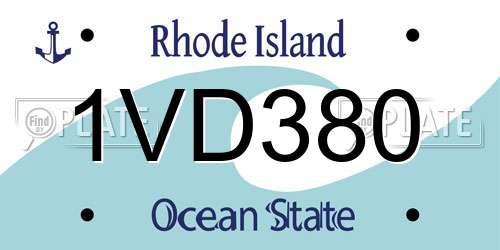 1VD380 Rhode Island License Plate
