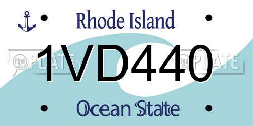1VD440 Rhode Island License Plate
