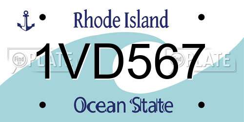 1VD567 Rhode Island License Plate