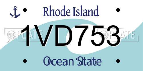 1VD753 Rhode Island License Plate