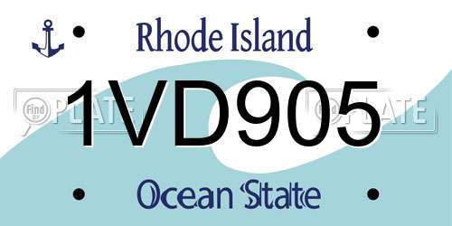 1VD905 Rhode Island License Plate