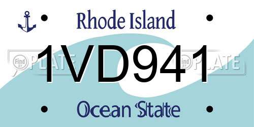 1VD941 Rhode Island License Plate