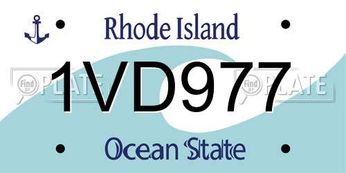 1VD977 Rhode Island License Plate