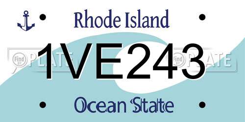 1VE243 Rhode Island License Plate