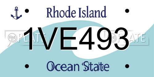 1VE493 Rhode Island License Plate