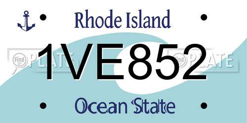1VE852 Rhode Island License Plate