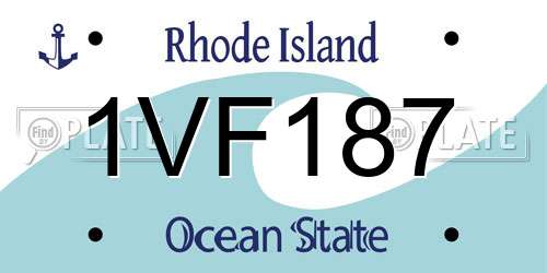 1VF187 Rhode Island License Plate