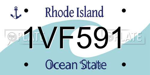 1VF591 Rhode Island License Plate