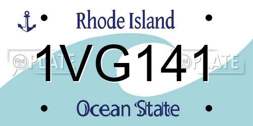 1VG141 Rhode Island License Plate